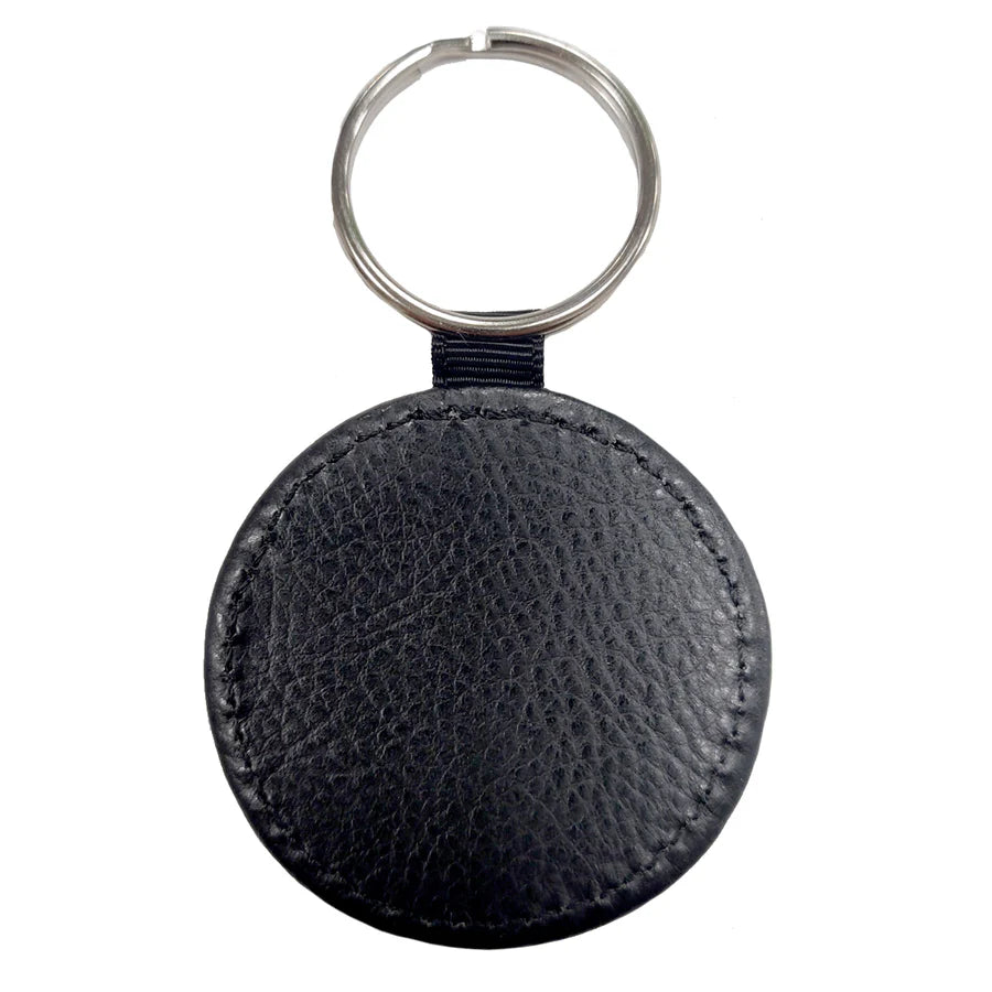 Round Keyrings, PU Faux leather, lightweight