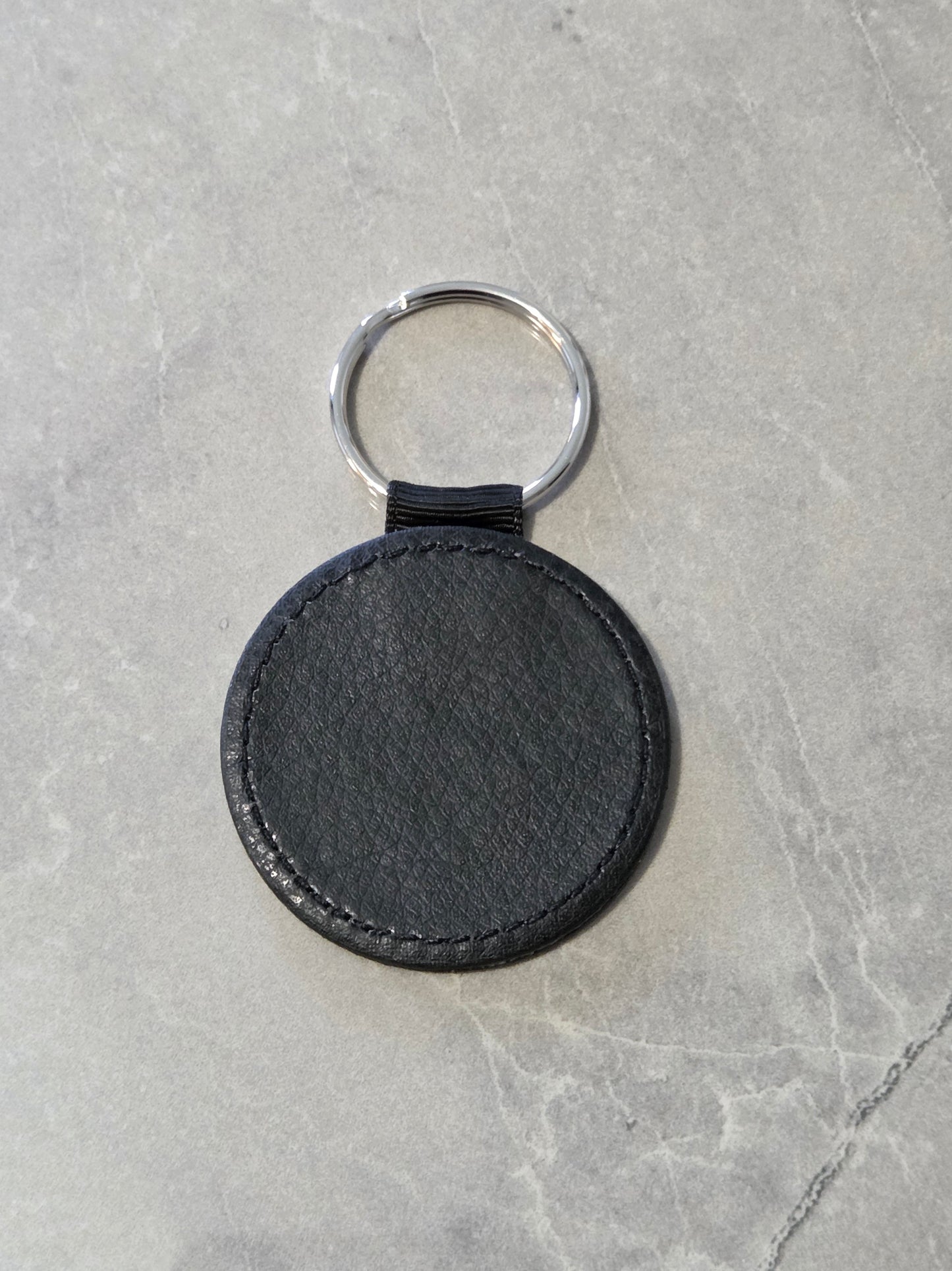 Springboks Rugby Keyring, Faux Leather, Circular Shape, South African Team Logo, Comes in White Gift Box