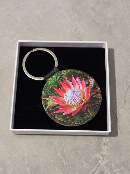 Round Keyrings, PU Faux leather, lightweight