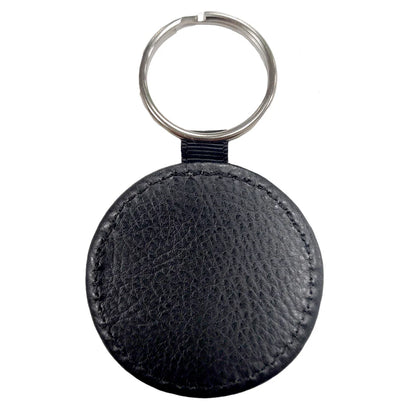 Round Keyrings, PU Faux leather, lightweight