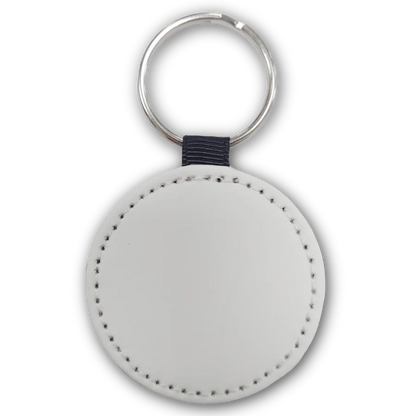 Round Keyrings, PU Faux leather, lightweight