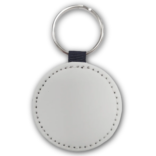 Round Keyrings, PU Faux leather, lightweight